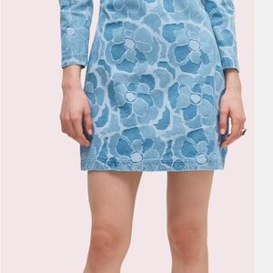 Kate Spade Abstract Peony Denim Dress